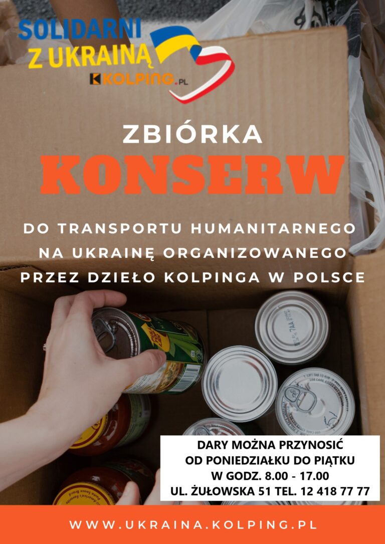 Zbiórka konserw do transportu humanitarnego na Ukrainę